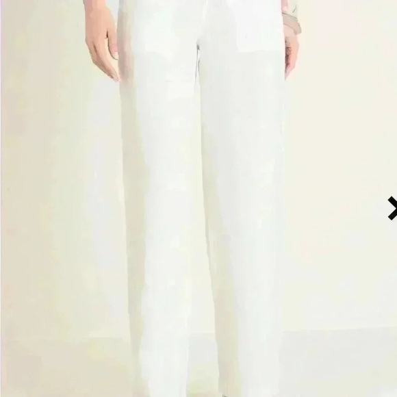 Chicos Linen Wide-Leg pants white 4R - Picture 2 of 4